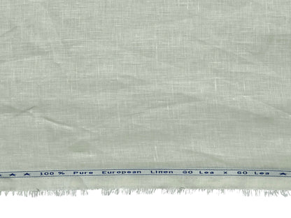 100% Pure European Linen 60 LEA Shirting Fabric (Cream White, Plain Weave)