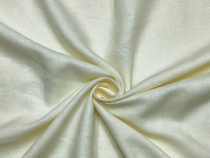100% Pure European Linen 60 LEA Shirting Fabric (Cream White, Plain Weave)