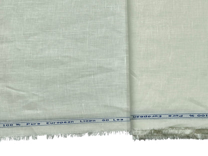 100% Pure European Linen 60 LEA Shirting Fabric (Cream White, Plain Weave)