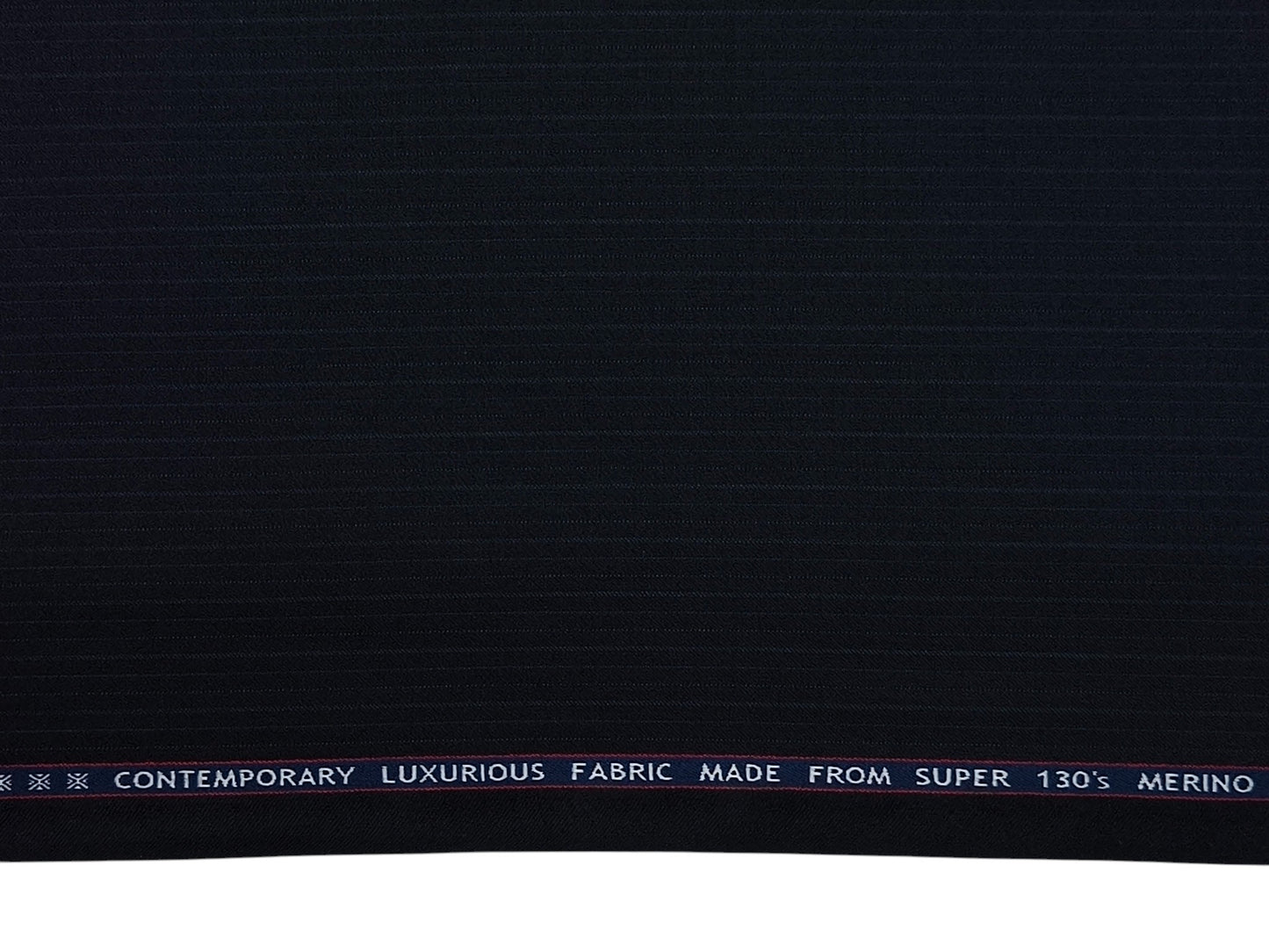 Raymond The Lineage Line Super 130s Merino Wool Blended Suiting Fabric (Navy Blue, Striped)