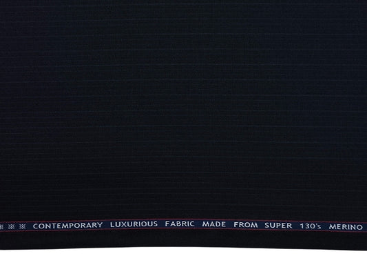 Raymond The Lineage Line Super 130s Merino Wool Blended Suiting Fabric (Navy Blue, Striped)