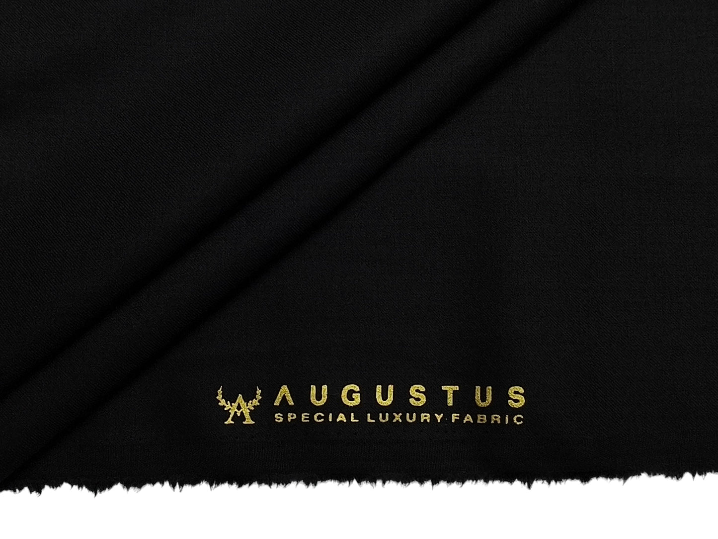 Augustus TR Blend Premium Suiting Fabric (Black, Plain Weave)