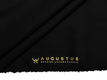 Augustus TR Blend Premium Suiting Fabric (Black, Plain Weave)