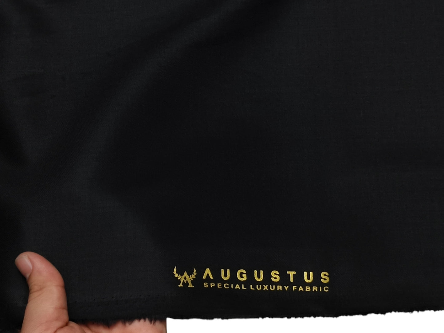 Augustus TR Blend Premium Suiting Fabric (Black, Plain Weave)