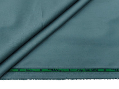 Grasim by Aditya Birla Group 100% Pure Cotton Premium Shirting Fabric (Sea Green, Plain)