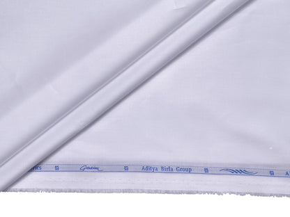 Grasim by Aditya Birla Group 100% Pure Cotton Premium Shirting Fabric (White, Plain)