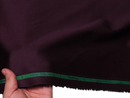 Grasim by Aditya Birla Group 100% Pure Cotton Premium Shirting Fabric (Maroon, Plain)