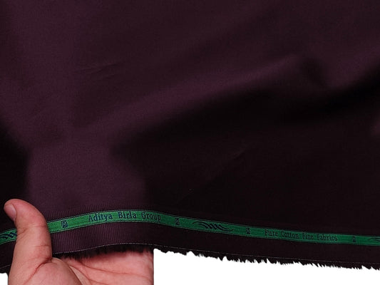 Grasim by Aditya Birla Group 100% Pure Cotton Premium Shirting Fabric (Maroon, Plain)