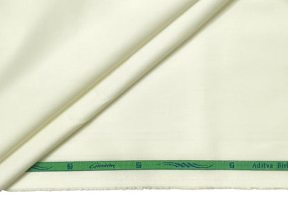 Grasim by Aditya Birla Group 100% Pure Cotton Premium Shirting Fabric (Cream, Plain)