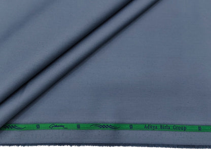 Grasim by Aditya Birla Group 100% Pure Cotton Premium Shirting Fabric (Misty Blue, Plain)