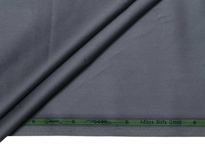 Grasim by Aditya Birla Group 100% Pure Cotton Premium Shirting Fabric (Grey, Plain)