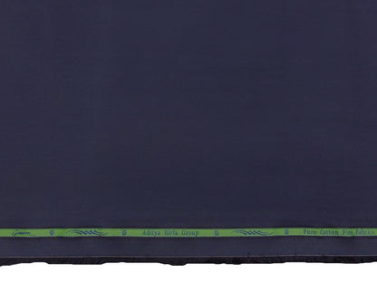 Grasim by Aditya Birla Group 100% Pure Cotton Premium Shirting Fabric (Dark Navy Blue, Plain)