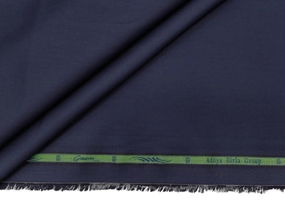 Grasim by Aditya Birla Group 100% Pure Cotton Premium Shirting Fabric (Dark Navy Blue, Plain)