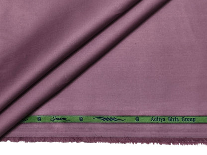 Grasim by Aditya Birla Group 100% Pure Cotton Premium Shirting Fabric (Lavender, Plain)