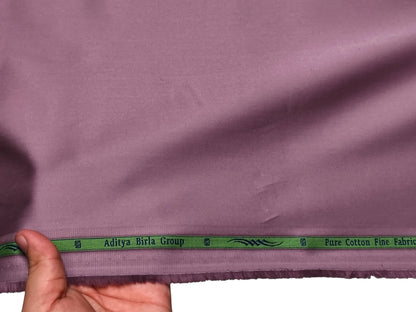 Grasim by Aditya Birla Group 100% Pure Cotton Premium Shirting Fabric (Lavender, Plain)