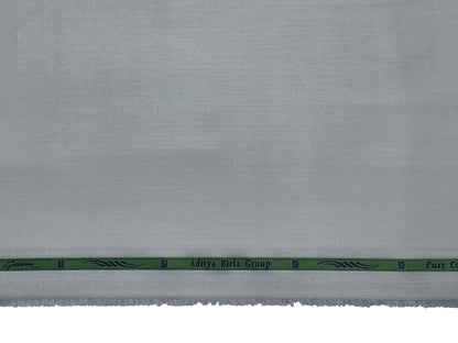 Grasim by Aditya Birla Group 100% Pure Cotton Premium Shirting Fabric (Light Grey, Plain)