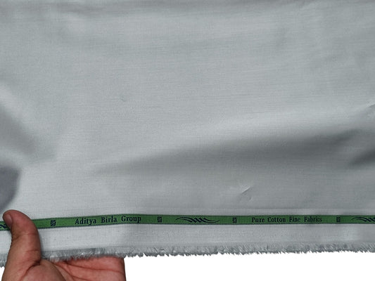 Grasim by Aditya Birla Group 100% Pure Cotton Premium Shirting Fabric (Light Grey, Plain)