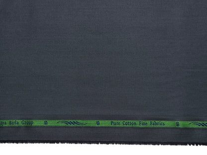 Grasim by Aditya Birla Group 100% Pure Cotton Premium Shirting Fabric (Dark Grey, Plain)
