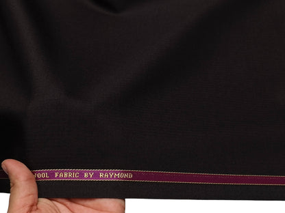 Raymond 100% Wool Premium Suiting Fabric (Dark Brown, Silent Stripes)
