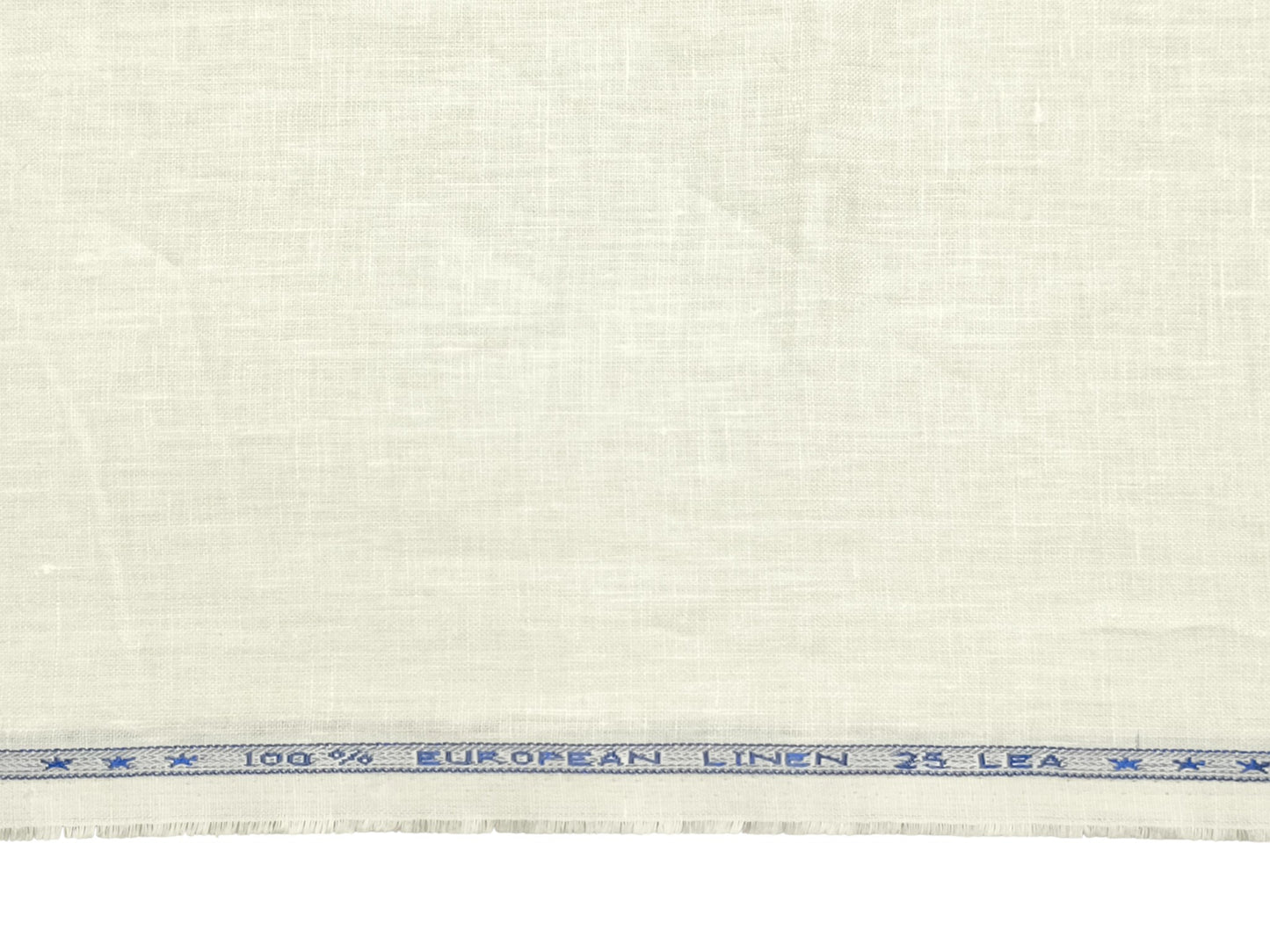 100% Pure European Linen 25 LEA Suiting Fabric (Off White, Plain)