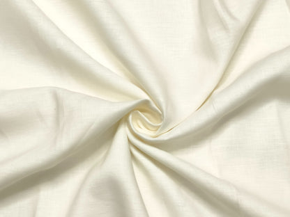 100% Pure European Linen 25 LEA Suiting Fabric (Off White, Plain)