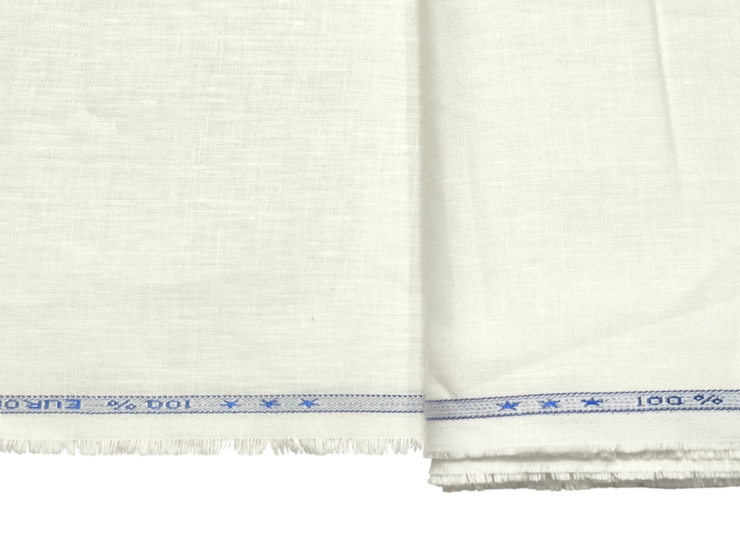 100% Pure European Linen 25 LEA Suiting Fabric (Off White, Plain)