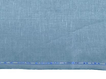 100% Pure European Linen 25 LEA Suiting Fabric (Aqua Blue, Plain)