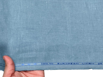 100% Pure European Linen 25 LEA Suiting Fabric (Aqua Blue, Plain)