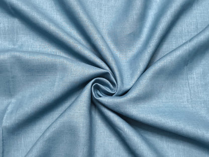 100% Pure European Linen 25 LEA Suiting Fabric (Aqua Blue, Plain)