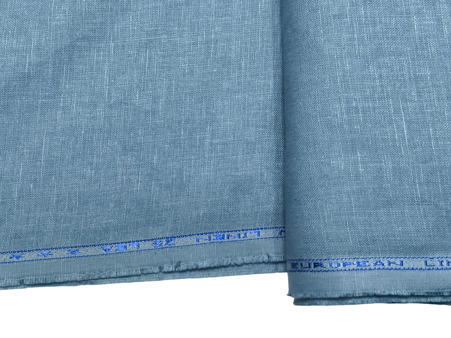 100% Pure European Linen 25 LEA Suiting Fabric (Aqua Blue, Plain)