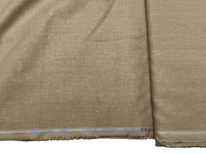 100% Pure European Linen 25 LEA Suiting Fabric (Light Brown, Plain)