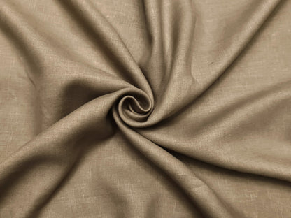 100% Pure European Linen 25 LEA Suiting Fabric (Light Brown, Plain)