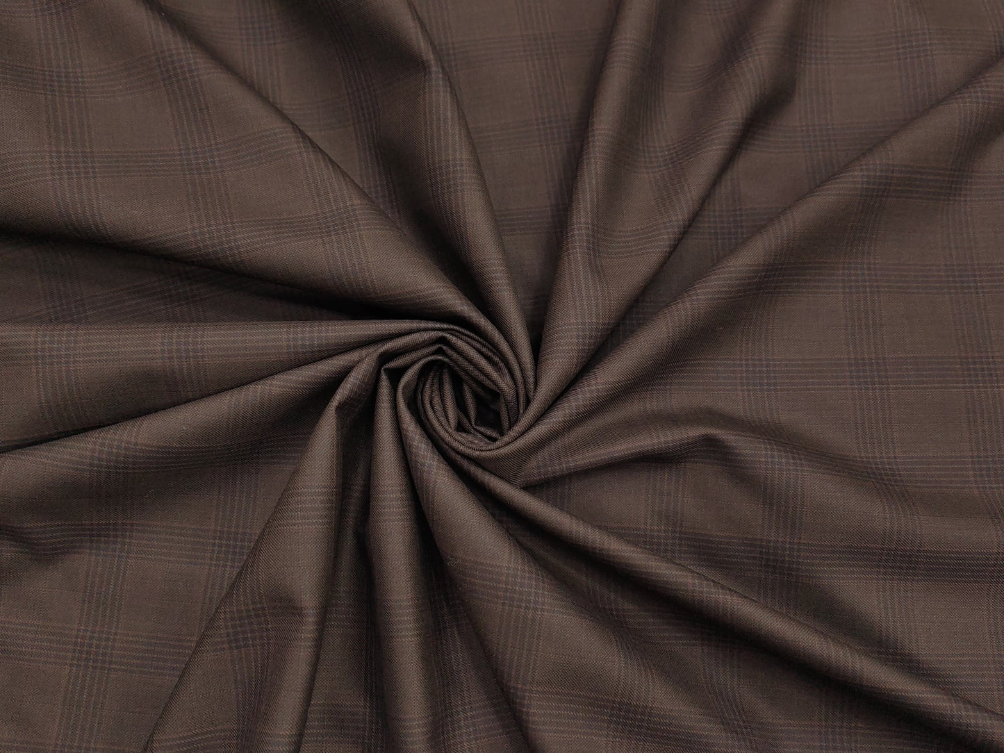 Raymond The Tasmania Collection 70% Wool Super 100s Suiting Fabric (Brown, Checks)