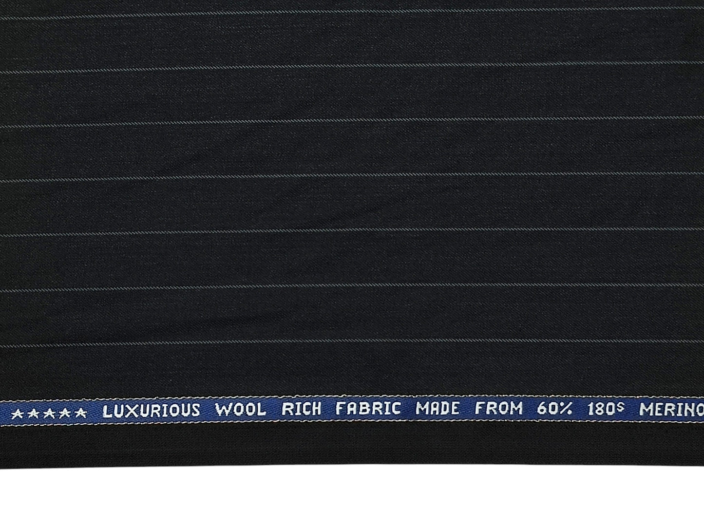 Raymond Super Luxe 60% Wool Super 180s Suiting Fabric (Charcoal Grey, Pinstripes)