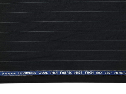 Raymond Super Luxe 60% Wool Super 180s Suiting Fabric (Charcoal Grey, Pinstripes)