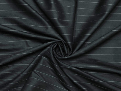 Raymond Super Luxe 60% Wool Super 180s Suiting Fabric (Charcoal Grey, Pinstripes)