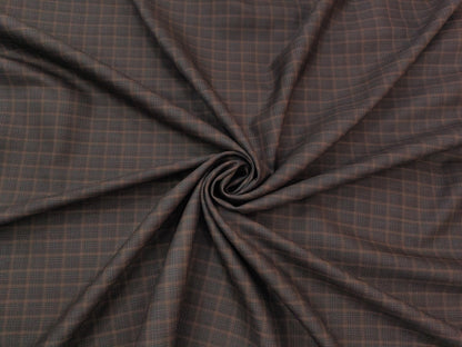 Raymond The Tasmania Collection 70% Wool Super 100s Suiting Fabric (Brown, Multichecks)