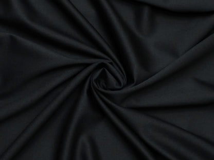 Raymond 100% Wool Stretched Suiting Fabric (Black, Plain Weave)