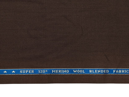 Raymond Royal Classico Super 120s Wool Blended Suiting Fabric (Chocolate Brown Plain Weave)