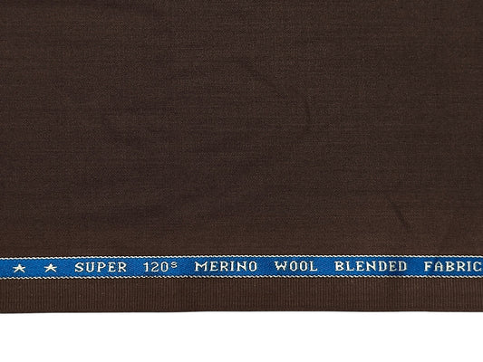 Raymond Royal Classico Super 120s Wool Blended Suiting Fabric (Chocolate Brown Plain Weave)