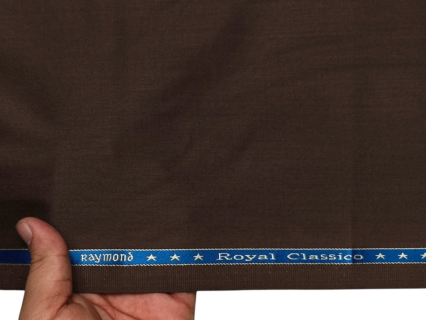 Raymond Royal Classico Super 120s Wool Blended Suiting Fabric (Chocolate Brown Plain Weave)