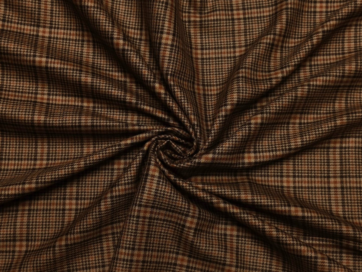 Raymond The Accolades Collection 90% Wool 10% Camel Hair Super 100s Suiting Fabric (Brown Checks, Tweed)