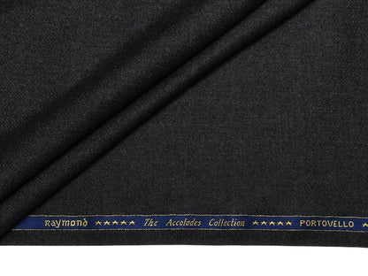 Raymond The Accolades Collection 100% Wool Super 120s Jacketing Suiting Fabric (Charcoal Grey, Tweed)