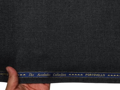 Raymond The Accolades Collection 100% Wool Super 120s Jacketing Suiting Fabric (Charcoal Grey, Tweed)