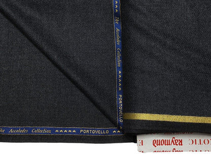 Raymond The Accolades Collection 100% Wool Super 120s Jacketing Suiting Fabric (Charcoal Grey, Tweed)