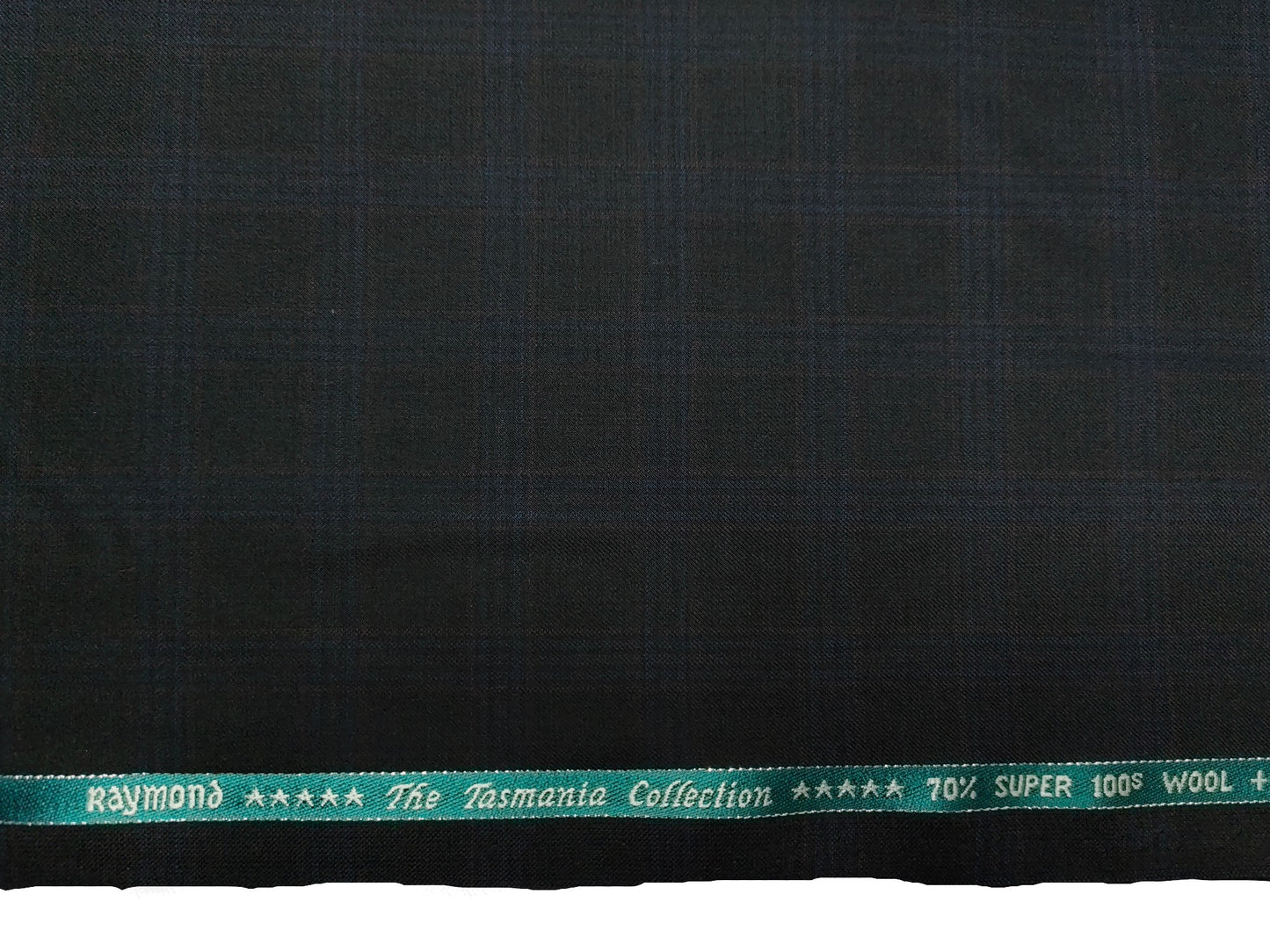 Raymond The Tasmania Collection 70% Wool Super 100s Suiting Fabric (Black, Checks)