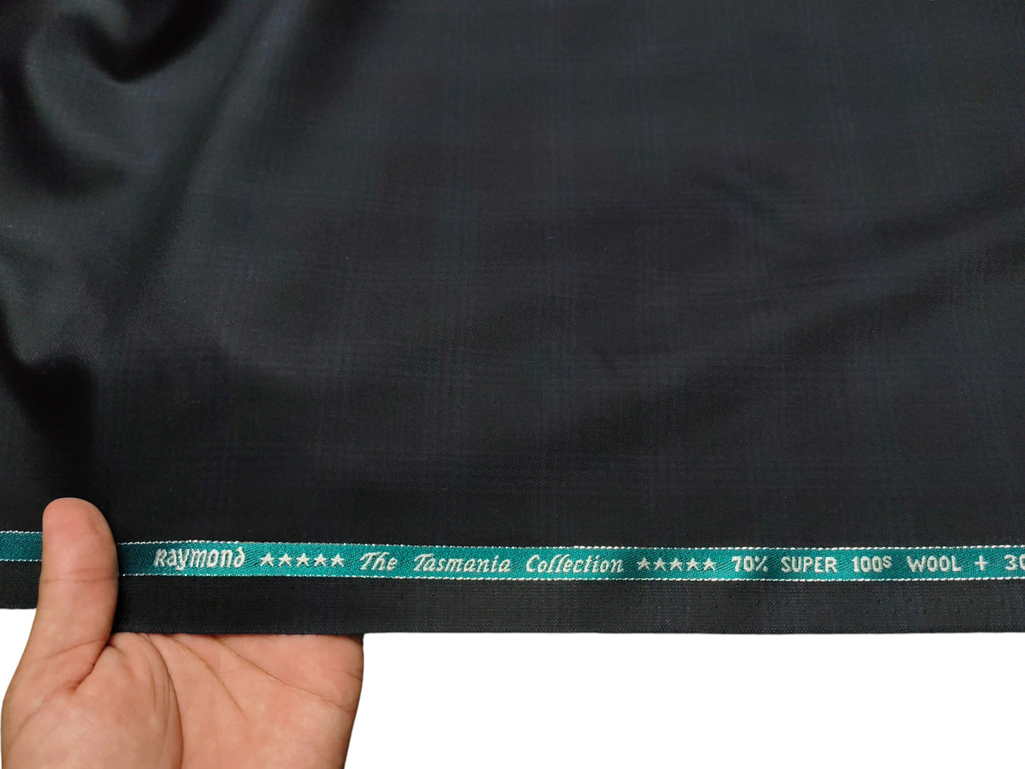 Raymond The Tasmania Collection 70% Wool Super 100s Suiting Fabric (Black, Checks)