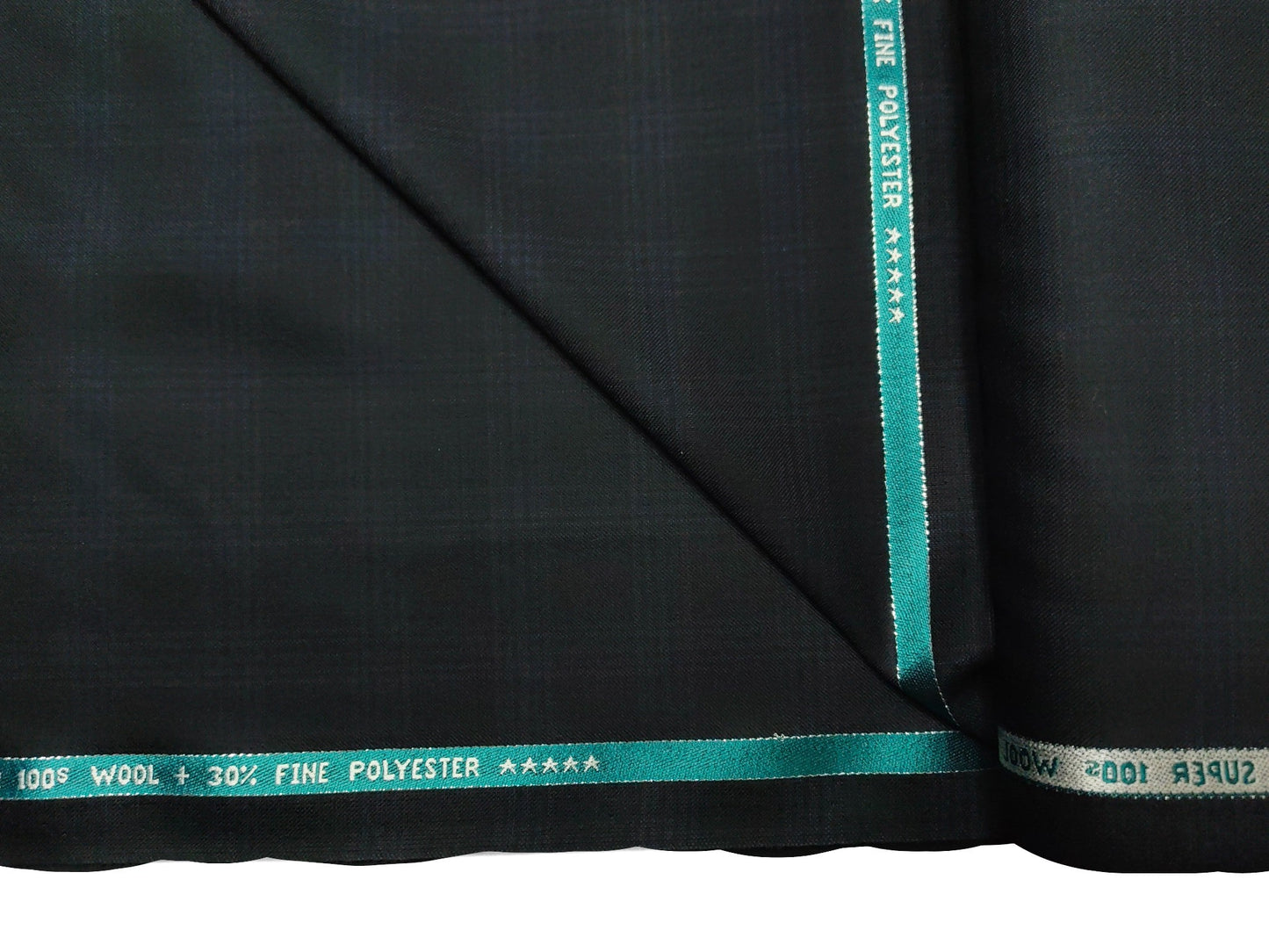 Raymond The Tasmania Collection 70% Wool Super 100s Suiting Fabric (Black, Checks)