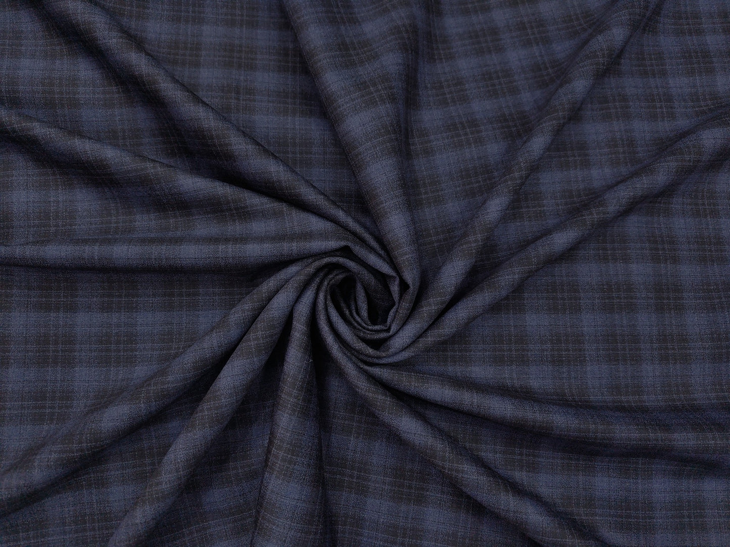 Raymond The Tasmania Collection 60% Wool Super 120s Suiting Fabric (Black And Blue, Checks)
