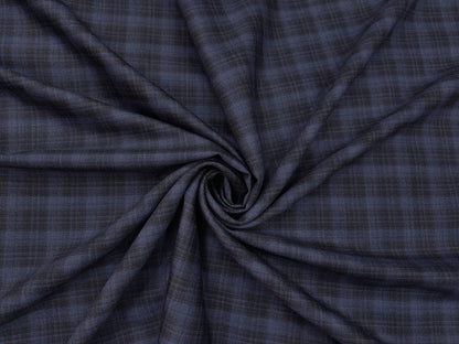 Raymond The Tasmania Collection 60% Wool Super 120s Suiting Fabric (Black And Blue, Checks)